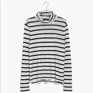 NWT Madewell Striped Whisper Cotton Turtleneck